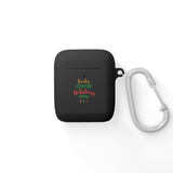 Books Coffee and Christmas Cheer AirPods Case Cover | Protective TPU with Carabiner | Fits AirPods & AirPods Pro