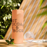 Hot Cocoa and Books Skinny Tumbler | 20oz | Double-Wall Insulation | Cozy Holiday Design