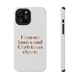 I Run on Books and Christmas Cheer | Custom Impact Resistant iPhone Case | Holiday Design | Durable and Slim Fit | Fits Multiple iPhone Models