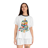 Bookish Christmas Tree | Women's Short Pajama Set | Cozy Comfort Meets Holiday Cheer