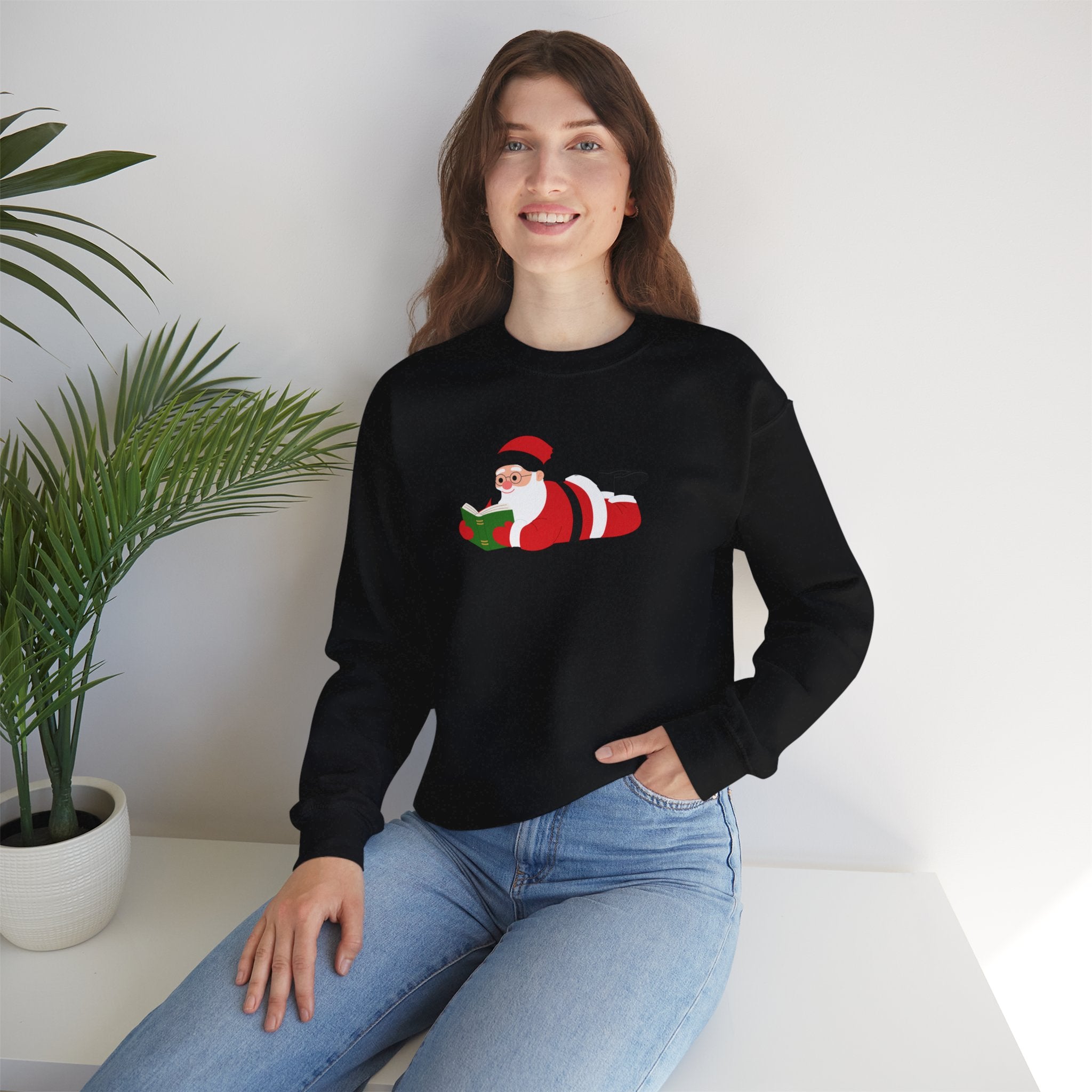 Nerdy Santa Crewneck | Cozy Unisex Fit | Fun Holiday Design | Perfect for Book & Holiday Lovers | Ethically Made