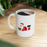 Nerdy Santa Mug | Festive Ceramic Coffee Mug | Holiday Gift for Book Lovers