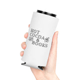 Hot Cocoa and Books | Insulated Can Coolers | Cozy Holiday Drinkware