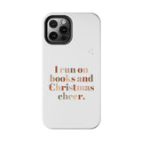 "I Love Books and Christmas Cheer" iPhone Case | Tough Dual-Layer Protection | Wireless Charging Compatible | Durable & Impact-Resistant | Holiday & Book Lover Theme