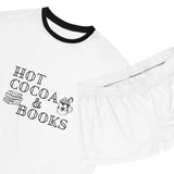 Hot Cocoa and Books | Women's Short Pajama Set | Cozy Holiday Comfort for Book Lovers