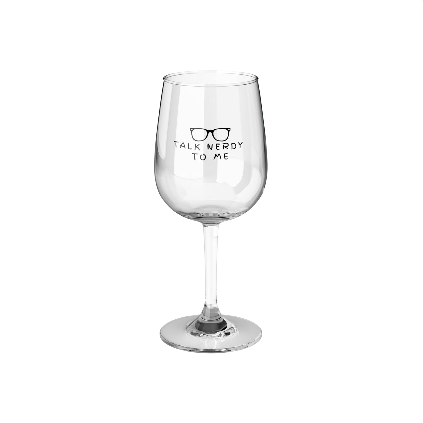 Talk Nerdy - Stemmed Wine Glass - Bookish Loving