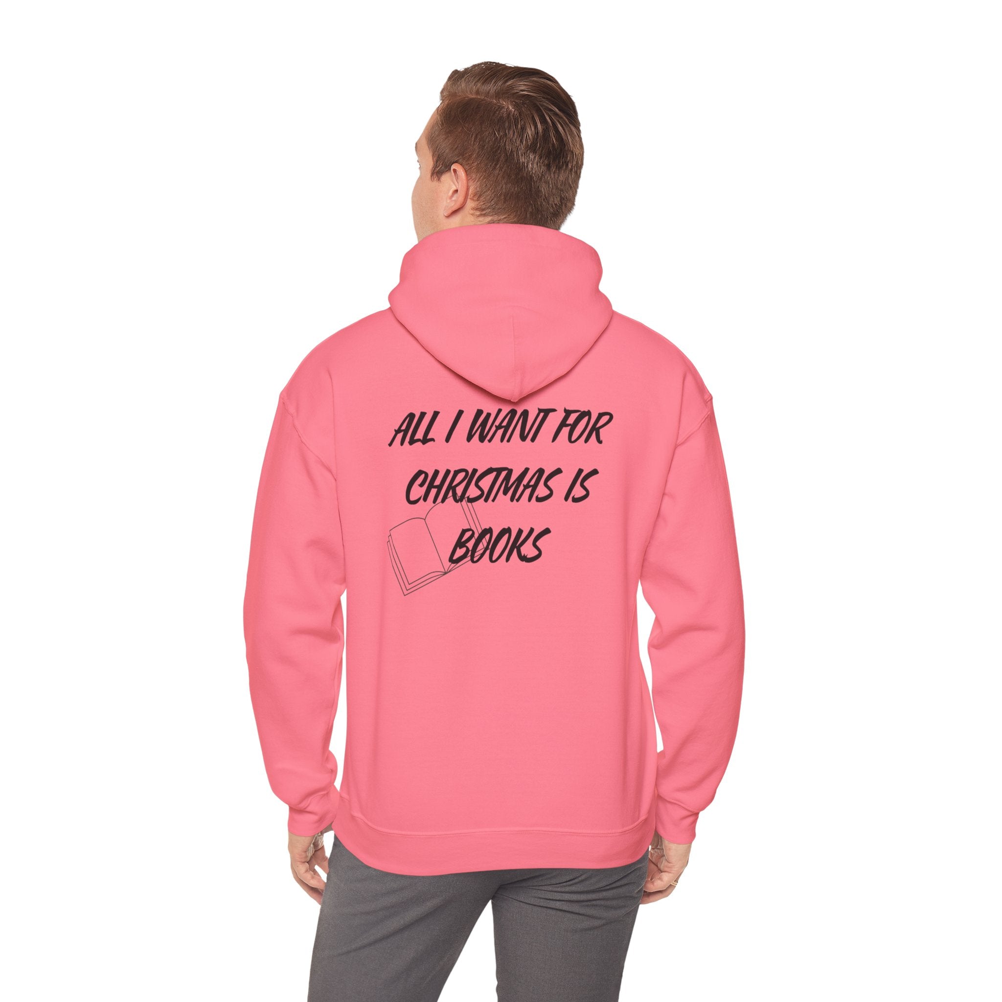 All I Want for Christmas Is Books Hoodie | Festive Holiday Design | Cozy Cotton-Polyester Blend | Perfect for Book Lovers