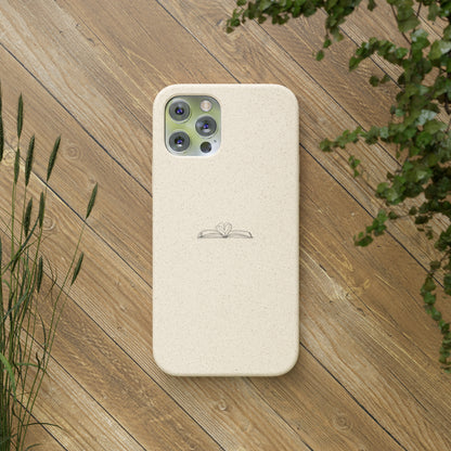 Open Book with Heart Biodegradable Phone Case | Eco-Friendly & Wireless Charging