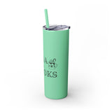 Hot Cocoa and Books Skinny Tumbler | 20oz | Double-Wall Insulation | Cozy Holiday Design