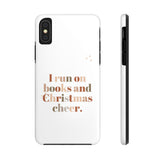 "I Love Books and Christmas Cheer" iPhone Case | Tough Dual-Layer Protection | Wireless Charging Compatible | Durable & Impact-Resistant | Holiday & Book Lover Theme