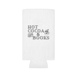 Hot Cocoa and Books | Insulated Can Coolers | Cozy Holiday Drinkware