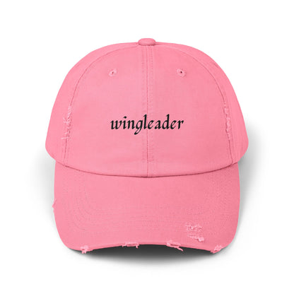 Wingleader Distressed Hat | Fourth Wing Book-Inspired Cap | Adjustable Cotton Twill Hat for Fantasy Book Lovers