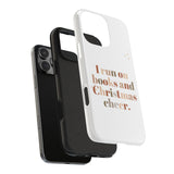 "I Love Books and Christmas Cheer" iPhone Case | Tough Dual-Layer Protection | Wireless Charging Compatible | Durable & Impact-Resistant | Holiday & Book Lover Theme