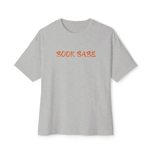 Book Babe Orange - Oversized Boxy Tee - Bookish Loving