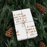 I Run on Books and Christmas Cheer Gift Wrapping Paper | Satin & Matte Finishes | Personalized Holiday Wrapping | Quality Paper | GreenGuard Certified Inks