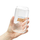 Thankful for Books Can Glass | Literary-Inspired Design | Ideal for Book Lovers | Perfect for Beer, Cider, or Your Favorite Beverage | Unique and Fun Gift Idea