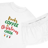 Books Coffee and Christmas Cheer Women’s Pajama Set | Relaxed Fit Two-Piece | Cozy Holiday Loungewear