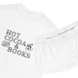 Hot Cocoa and Books | Women's Short Pajama Set | Cozy Holiday Comfort for Book Lovers