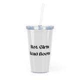 Hot Girls Read Books - Plastic 20oz Tumbler with Straw - Bookish Loving