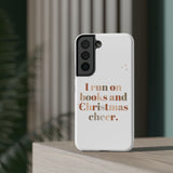 I Run on Books and Christmas Cheer | Custom Impact Resistant iPhone Case | Holiday Design | Durable and Slim Fit | Fits Multiple iPhone Models