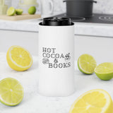 Hot Cocoa and Books | Insulated Can Coolers | Cozy Holiday Drinkware