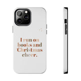 "I Love Books and Christmas Cheer" iPhone Case | Tough Dual-Layer Protection | Wireless Charging Compatible | Durable & Impact-Resistant | Holiday & Book Lover Theme