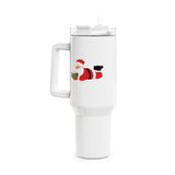 Nerdy Santa Tumbler | 40oz Stainless Steel | Festive Holiday Design | Keeps Drinks Hot or Cold