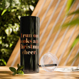 I Run on Books and Christmas Cheer 20oz Skinny Tumbler with Straw | Insulated Drinkware for Book Lovers | Festive Holiday Gift | Durable and Stylish Design