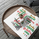 Books Coffee and Christmas Cheer Custom Gift Wrap Paper | Matte & Satin Finishes | Eco-Friendly GreenGuard Certified Inks