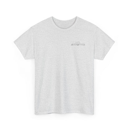 Open Book Heart T-Shirt | Literary Love Design | Book Lover Gift | Unisex Cotton Tee