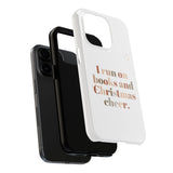 "I Love Books and Christmas Cheer" iPhone Case | Tough Dual-Layer Protection | Wireless Charging Compatible | Durable & Impact-Resistant | Holiday & Book Lover Theme