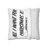 All I Want for Christmas is Books Pillowcase | Double-Sided Print | Festive Book Lover Design | 100% Polyester Cover