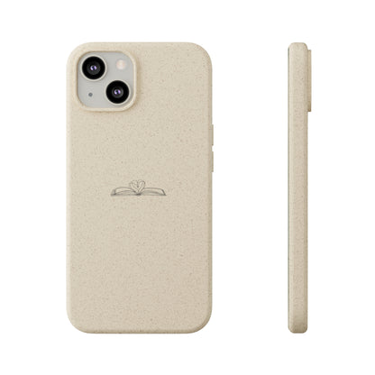 Open Book with Heart Biodegradable Phone Case | Eco-Friendly & Wireless Charging