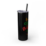 Books Coffee and Christmas Cheer Skinny Tumbler | 20oz Insulated Stainless Steel | Includes Straw | Perfect for Hot & Cold Drinks