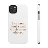 "I Love Books and Christmas Cheer" iPhone Case | Tough Dual-Layer Protection | Wireless Charging Compatible | Durable & Impact-Resistant | Holiday & Book Lover Theme