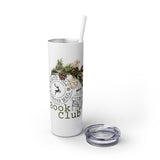 North Pole Book Club Skinny Tumbler | 20oz | Double-Wall Insulation | Festive Literary Design