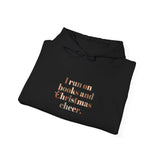 I Run on Books and Christmas Cheer Hoodie | Cozy Holiday Sweatshirt | Festive Gift for Book Lovers | Unisex Sizes for Winter Comfort