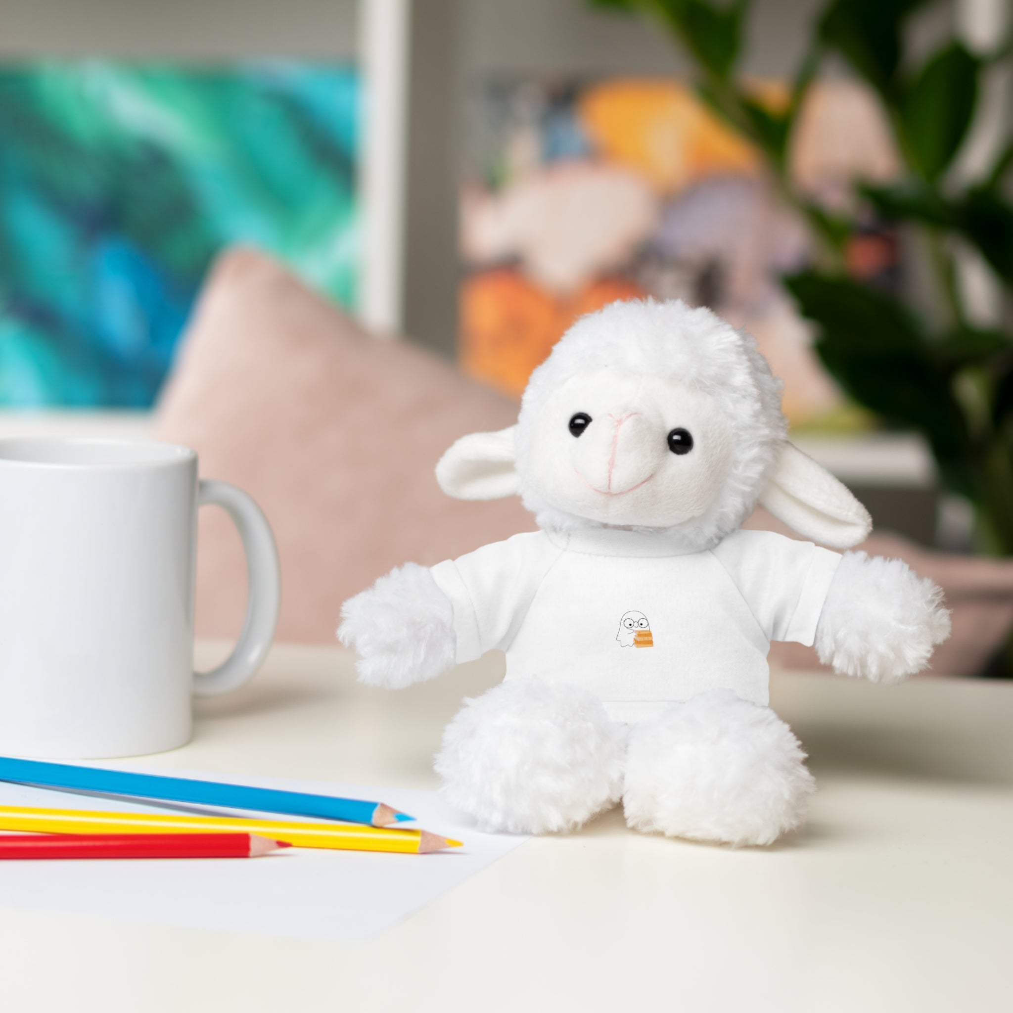 Nerd Ghost - Stuffed Animal with Shirt - Bookish Loving