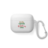 Books Coffee and Christmas Cheer AirPods Case Cover | Protective TPU with Carabiner | Fits AirPods & AirPods Pro