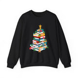 Bookish Christmas Tree Crewneck | Cozy Unisex Fit | Festive Holiday Design | Perfect for Book Lovers | Ethically Made