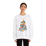 Bookish Christmas Tree Crewneck | Cozy Unisex Fit | Festive Holiday Design | Perfect for Book Lovers | Ethically Made