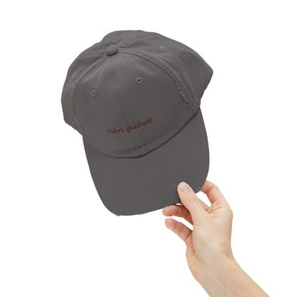 Riders Quadrant Distressed Hat | Fourth Wing Book-Inspired Cap | Adjustable Cotton Twill Hat for Fantasy Lovers
