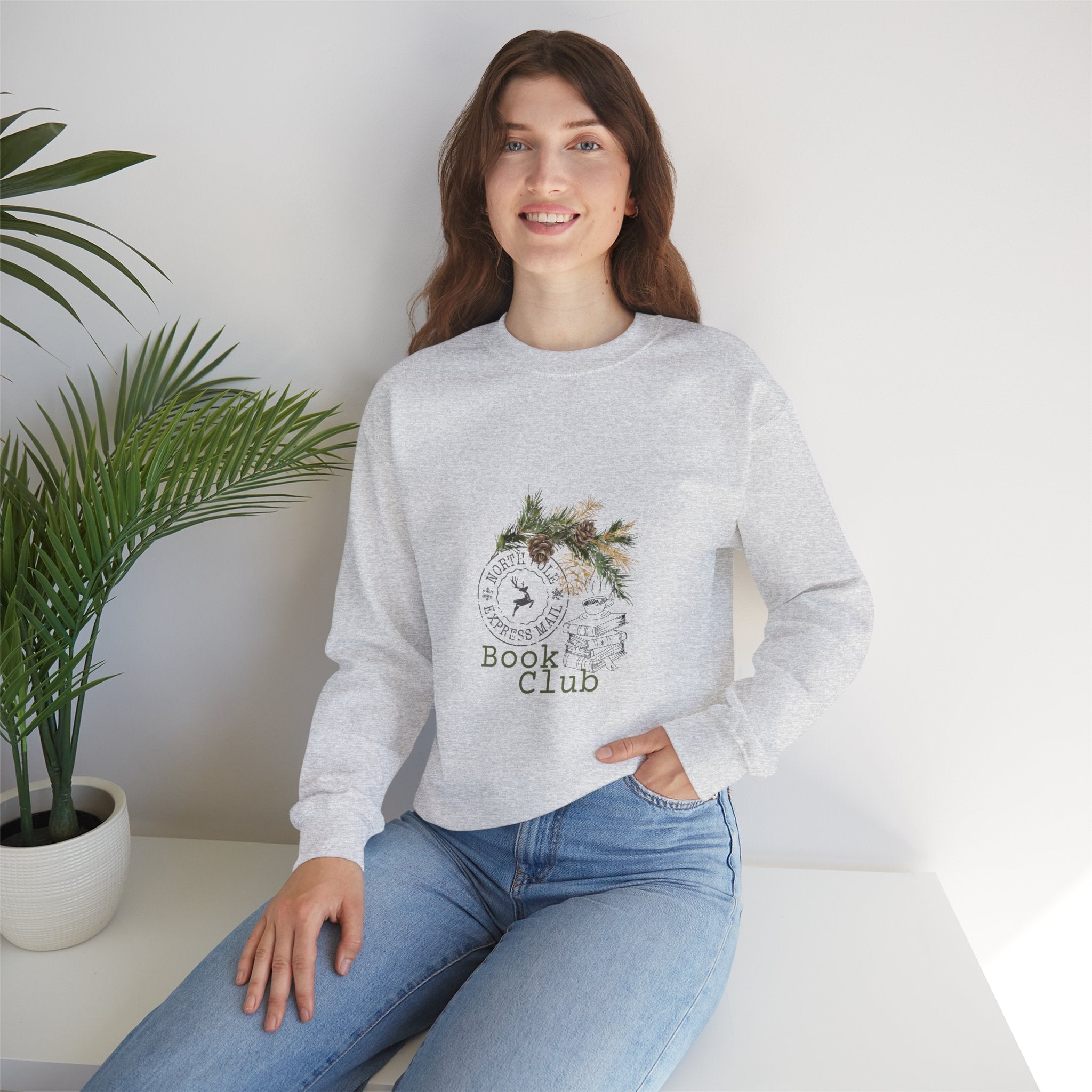 North Pole Book Club Crewneck | Cozy Unisex Fit | Whimsical Holiday Design | Perfect for Book Lovers | Ethically Made