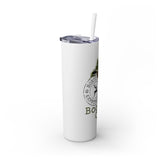 North Pole Book Club Skinny Tumbler | 20oz | Double-Wall Insulation | Festive Literary Design