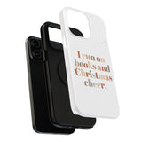 I Run on Books and Christmas Cheer | Custom Impact Resistant iPhone Case | Holiday Design | Durable and Slim Fit | Fits Multiple iPhone Models