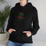 Books Coffee and Christmas Cheer Hoodie | Cozy Unisex Pullover Sweatshirt | Holiday Comfort for Book Lovers