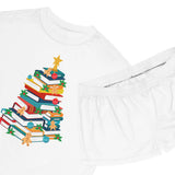 Bookish Christmas Tree | Women's Short Pajama Set | Cozy Comfort Meets Holiday Cheer