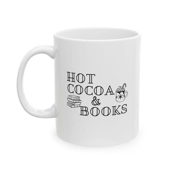 Hot Cocoa and Books Mug | Cozy Ceramic Mug for Book Lovers