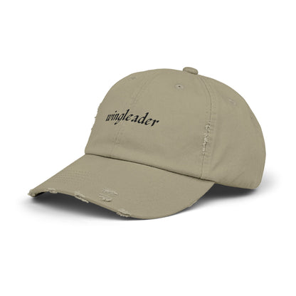 Wingleader Distressed Hat | Fourth Wing Book-Inspired Cap | Adjustable Cotton Twill Hat for Fantasy Book Lovers