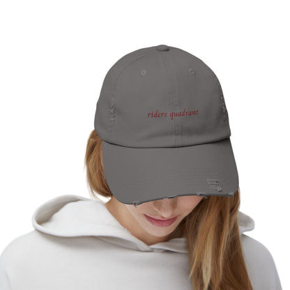 Riders Quadrant Distressed Hat | Fourth Wing Book-Inspired Cap | Adjustable Cotton Twill Hat for Fantasy Lovers